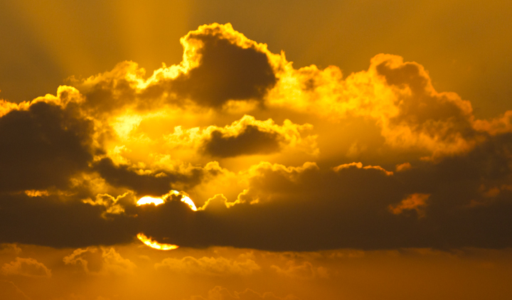 The sun sets west of La Jolla, California Photo by Bill Hubick.