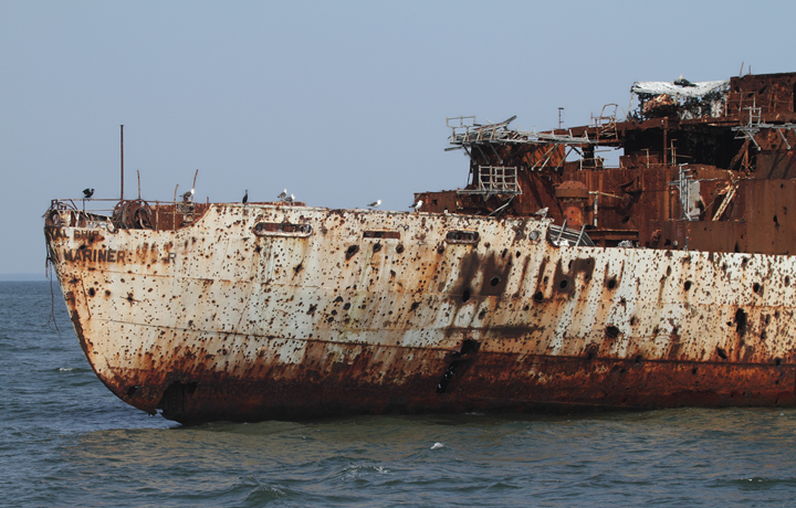 A target ship halfway between Point Lookout and Smith Island, Maryland (8/7/2010). Photo by Bill Hubick.
